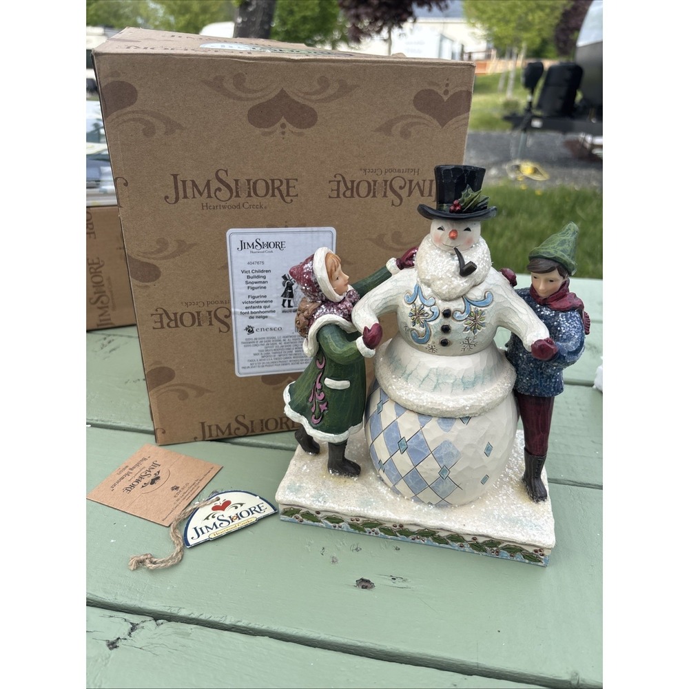 Jim Shore Building Memories Snowman 4047675 Winter Christmas NEW